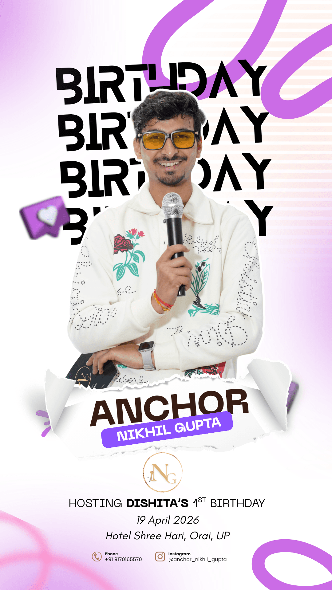 1st Birthday Host Poster